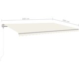 vidaXL Tenda na ručno uvlačenje sa stupovima 5 x 3 m krem | shoptok.hr