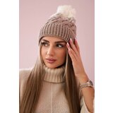 Kesi Cap with fleece Ilona K218 beige+ecru Cene