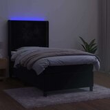  Box spring postelja z vzmetnico LED črna 90x200 cm žamet, (20900915) | Shoptok.si