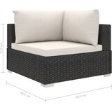  11-dijelna vrtna garnitura od poliratana s jastucima crna | shoptok.hr