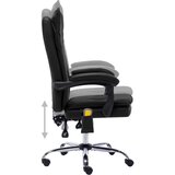  Masažni pisarniški stol črn umetno usnje, (20669259) | Shoptok.si