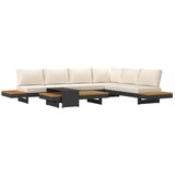 XXXL Lounge Garnitura Amaia, Aluminij, Masiven Les, Krem | Shoptok.si