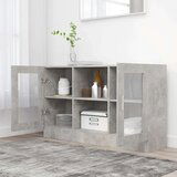 vidaXL Vitrina siva boja betona 120 x 30,5 x 70 cm od iverice | shoptok.hr