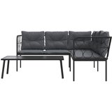  Set vrtnih sofa s jastucima crni od čelika i tekstilena | shoptok.hr