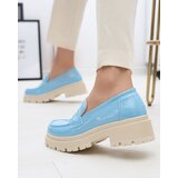 Resti Blue lacquered moccasins for women Noppel | Shoptok.si