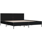  Okvir za krevet crni 180 x 200 cm konstruirano drvo i metal | shoptok.hr