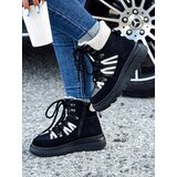 DStreet Botki damskie COZYLOFT ocieplane trekkingowe czarne | Shoptok.si