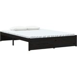 Posteljni okvir črn iz trdnega lesa 140x190 cm, (20647841) | Shoptok.si