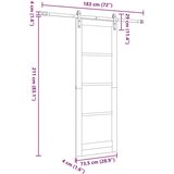  Klizna vrata Prirodna i crna 73 5 x 211 cm Masivna borovina - Prirodna i crna 73 5 x 211 cm 183 cm | shoptok.hr
