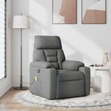vidaXL Masažni naslanjač temno sivo blago | Shoptok.si