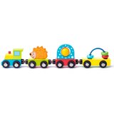 Woodyland 4-delni barvni leseni komplet lokomotive - | Shoptok.si