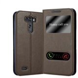 Cadorabo Ohišje, združljivo z LG G3 v kamnito rjava - Zaščitni ovitek z magnetnim zapiranjem, stoječo funkcijo in 2 okencema za gledanje, (20551345) | Shoptok.si