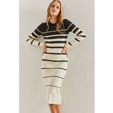 Bianco Lucci Women's Striped Long Knitwear Dress Cene