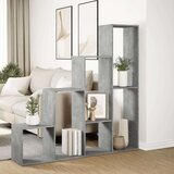 Pregrada regal za knjige 4 razine sivi 143 5x29x143 5 cm drvo | shoptok.hr