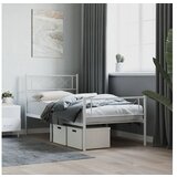 vidaXL Metalni okvir kreveta uzglavlje i podnožje bijeli 107x203 cm Cijene