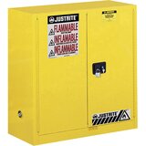 Justrite FM varnostna omara, VxŠxG 1118 x 1092 x 457 mm, ročno zapiranje vrat, za vodi škodljive snovi, rumena | Shoptok.si