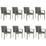  9-dijelni vrtni blagovaonski set crno-sivi od poliratana | shoptok.hr