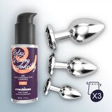 Crushious Komplet analnih čepova - Bijou Wet Train Trio, crnim kristalom | shoptok.hr