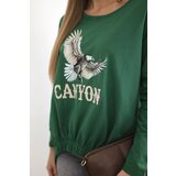 Kesi Women's blouse with eagle and Canyon inscription green | Shoptok.si
