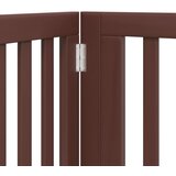  Vrata za pse s vratašcima 4 panela sklopiva 320 cm drvo topole Smeđa 80 x 60 x 2 cm | shoptok.hr