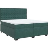 vidaXL Krevet s oprugama i madracem tamnozeleni 200x200 cm baršunasti | shoptok.hr