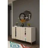Konzola Anka 120 White Travertine Silver