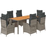  7-dijelni vrtni blagovaonski set sivi od poliratana | shoptok.hr