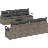 vidaXL 9-delni vrtni sofa set z blazinami siva poli ratan, 2-sedežna vrtna sofa z blazinami siva poli ratan Cene