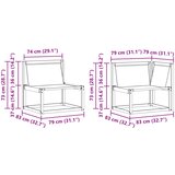  Set vanjskih sofa 8 pcs Bijela i crna 79 x 79 x 37 cm | shoptok.hr
