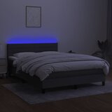 Krevet box spring s madracem LED tamnosivi 140x190 cm tkanina | shoptok.hr