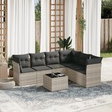 vidaXL 7-dijelni set vrtnih sofa svjetlosivi od poliratana | shoptok.hr