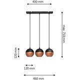  LED luster na sajli MIDWAY 3xGU10/4,8W/230V crna/bakrena | Eponuda.com