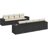  9-dijelni set vrtnih sofa s jastucima crni od poliratana | shoptok.hr