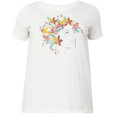Only Carmakoma Majica 'CALANDRA' turkizna / staro roza / črna / bela | Shoptok.si