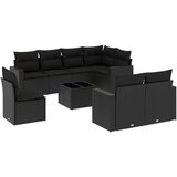  9-dijelni set vrtnih sofa s jastucima crni od poliratana | shoptok.hr