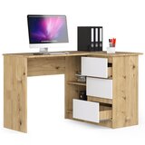 AKORD KOTNI PISALNA MIZA B16 CLP DESNO ARTISAN HRAST / BELA, (21702710) | Shoptok.si