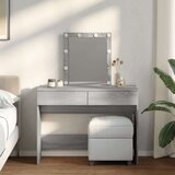 vidaXL Toaletni stolić s LED svjetlima siva boja hrasta 100x40x130 cm | shoptok.hr