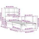 vidaXL Knjižna postelja brez vzmetnice bela 90x190cm trdna borovina | Shoptok.si