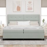 s opruga kutije Svijetlo siva 200 x 200 cm Baršun | shoptok.hr