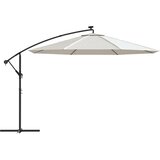  Konzolni vrtni suncobran LED s metalnim stupom 350 cm krem | Shoptok.si