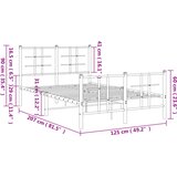  Metalni okvir kreveta uzglavlje i podnožje bijeli 120x200 cm | shoptok.hr