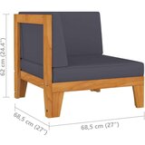 vidaXL Modularna kutna sofa i tamnosivi jastuci masivno bagremovo drvo | shoptok.hr