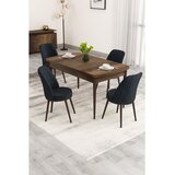 Hanah home trpezarijski set Nix, sto na razvlačenje i 4 stolice, ploča u dekoru drveta Baroque, antracit tkanina Babyface | Eponuda.com