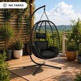  Viseća stolica jaje s jastucima Cocoon - crna | shoptok.hr