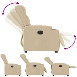 vidaXL Električni naslanjač krem tkanina | Shoptok.si