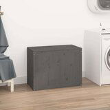 vidaXL Zaboj za perilo siv 88,5x44x66 cm trdna borovina | Shoptok.si