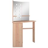 vidaXL Kutni toaletni stolić s LED svjetlom boja hrasta 111x54x141,5cm | shoptok.hr
