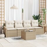 vidaXL set od 5 vrtnih sofa s jastučićima bež poli ratan Cijene