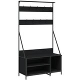 Maison Chic Regal za oblačila s prostorom za čevlje - Polica za čevlje črno 100x41x184 cm, (21776495) Cene