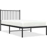 The Living Store Kovinski posteljni okvir z vzglavjem črn 90x190 cm - Posteljni Okvir, (21523708) | Shoptok.si